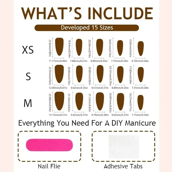 NWT Press On Nails Almond Medium, Pink Shimmer Heart & Star Design - Picture 4 of 4